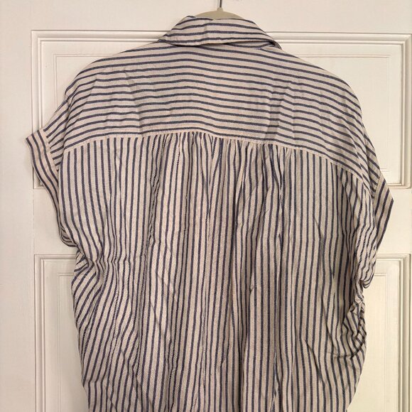Madewell Grey and White Striped Button Down Shirt XS - Picture 8 of 8